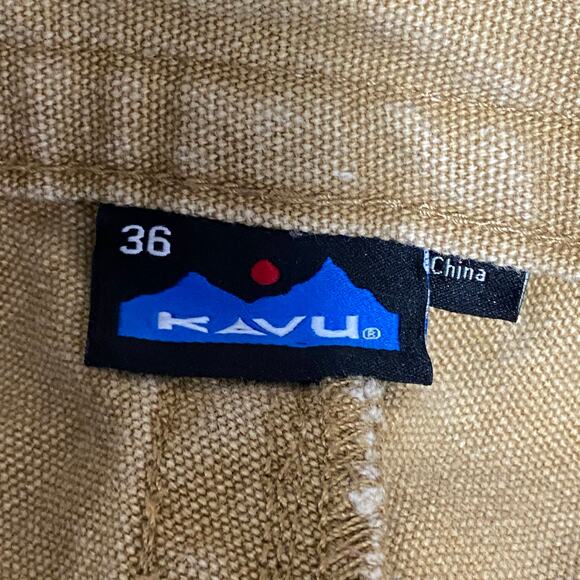 Kavu Tan Khaki Denim 100% Cotton Straight Leg Pants Men's Size 36 - Picture 7 of 9